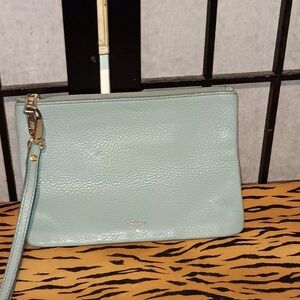 Fossil Pebbled Leather Wristlet Clutch